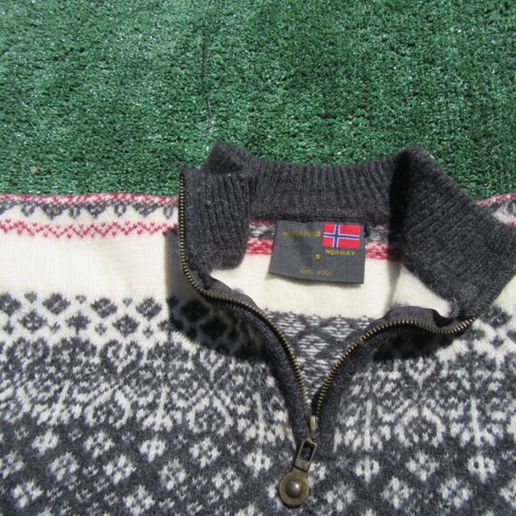 Vintage Windfjord Classic 100% Wool 1/4 Zip Sweater Men's Size Small - Picture 6 of 10